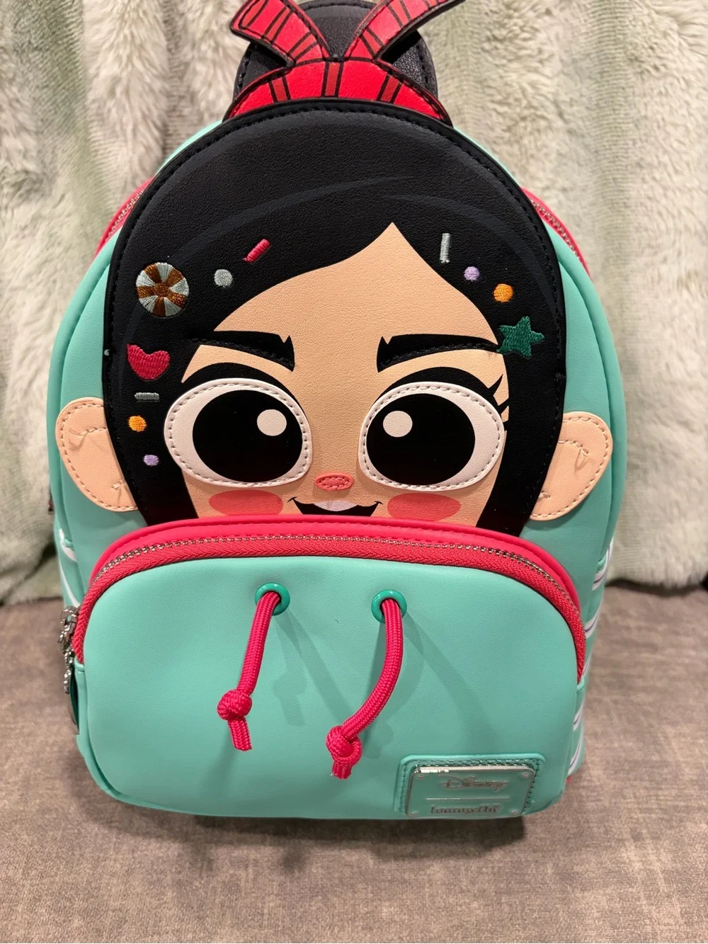 Loungefly Mint and Pink Venellope Mini Backpack